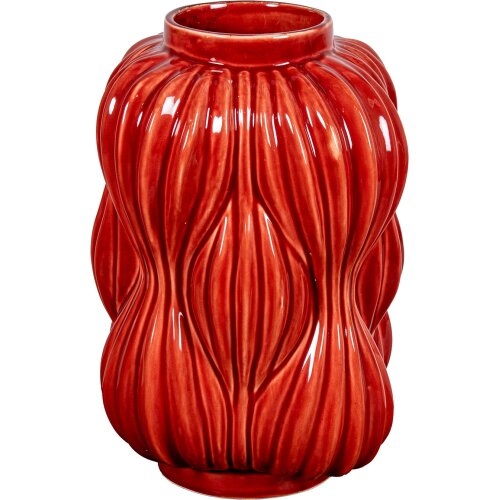 JARRÓN CERÁMICA 32CM ROJO BRILLO