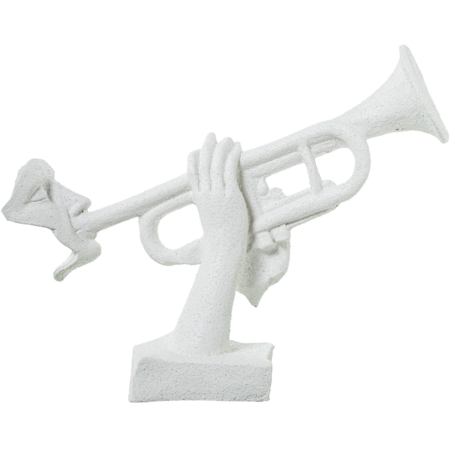 FIGURA TROMPETISTA CERAMICA BLBLANCO ARENA