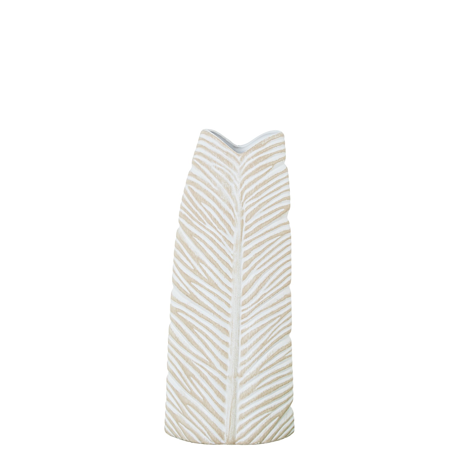 JARRON CERAMICA IMPERMEABLE 50CM BLANCO/BEIGE