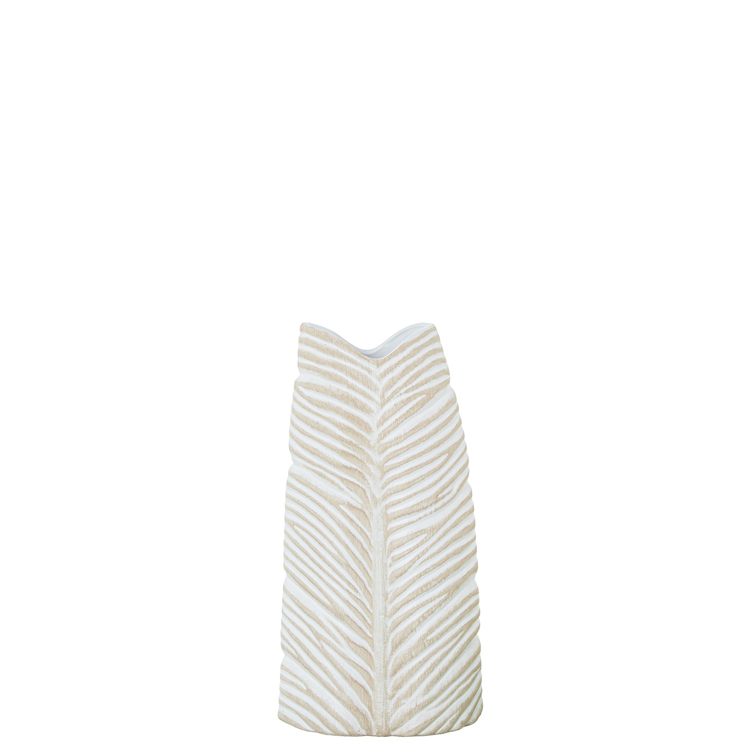 JARRON CERAMICA IMPERMEABLE 40CM BLANCO/BEIGE