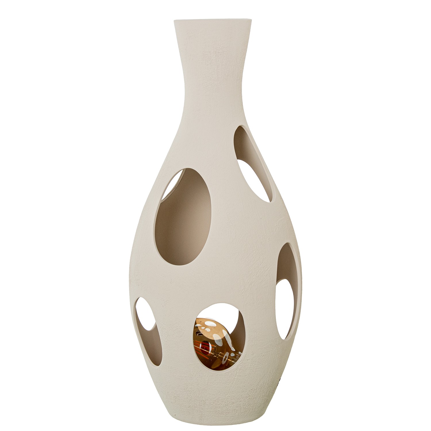 LÁMPARA SOBREMESA CERÁMICA 60CM BEIGE RUGOSO