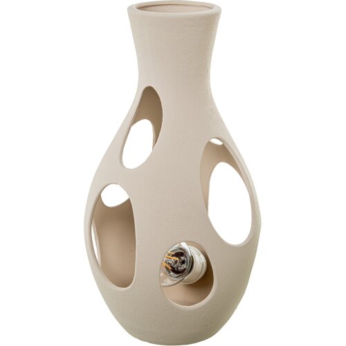 LÁMPARA SOBREMESA CERÁMICA 34CM BEIGE RUGOSO