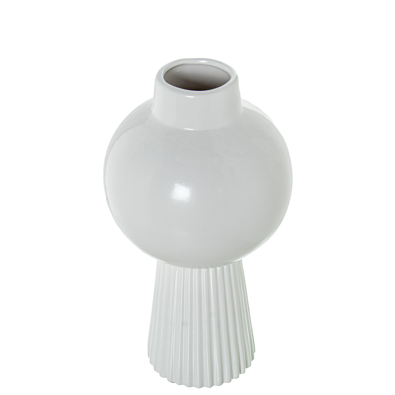 JARRÓN CERÁMICA 35CM BLANCO BRM BEIGE RUGOSO