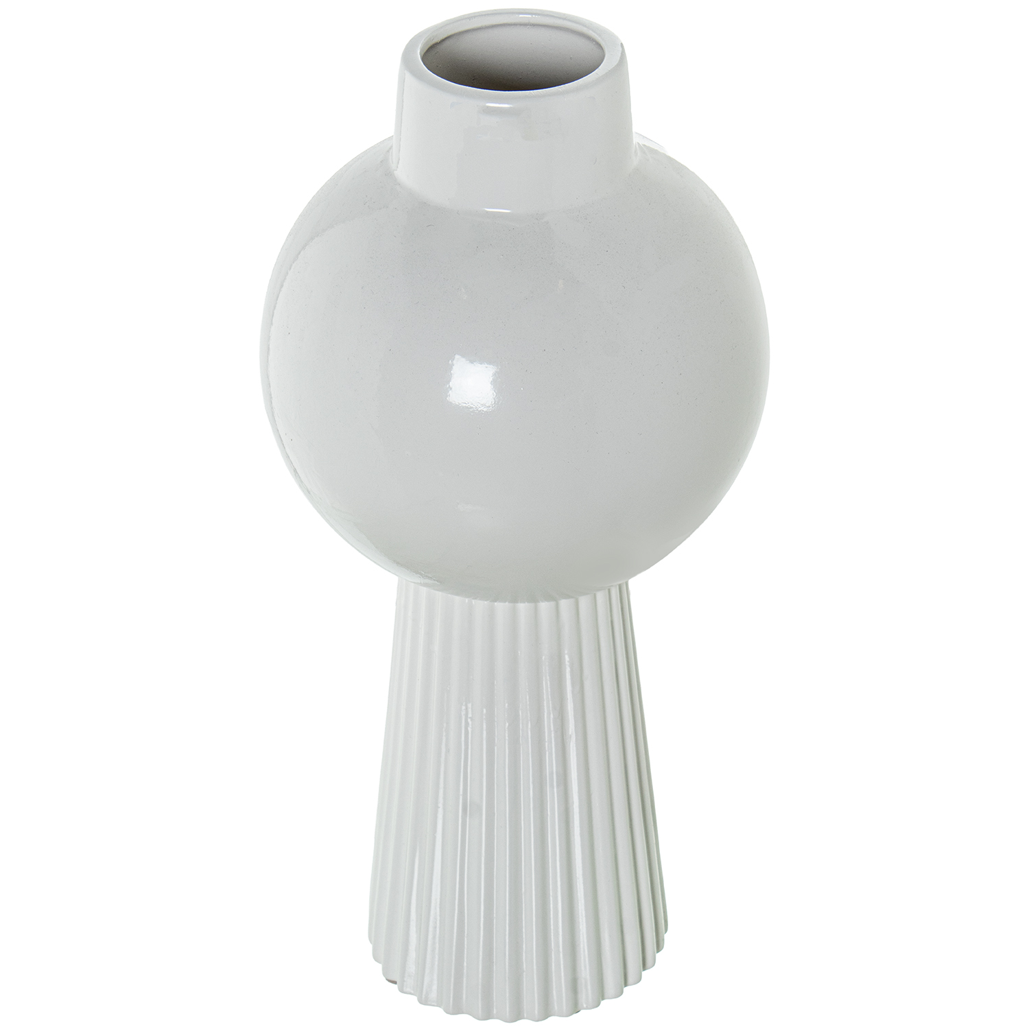 JARRÓN CERÁMICA 40CM BLANCO BRILLO