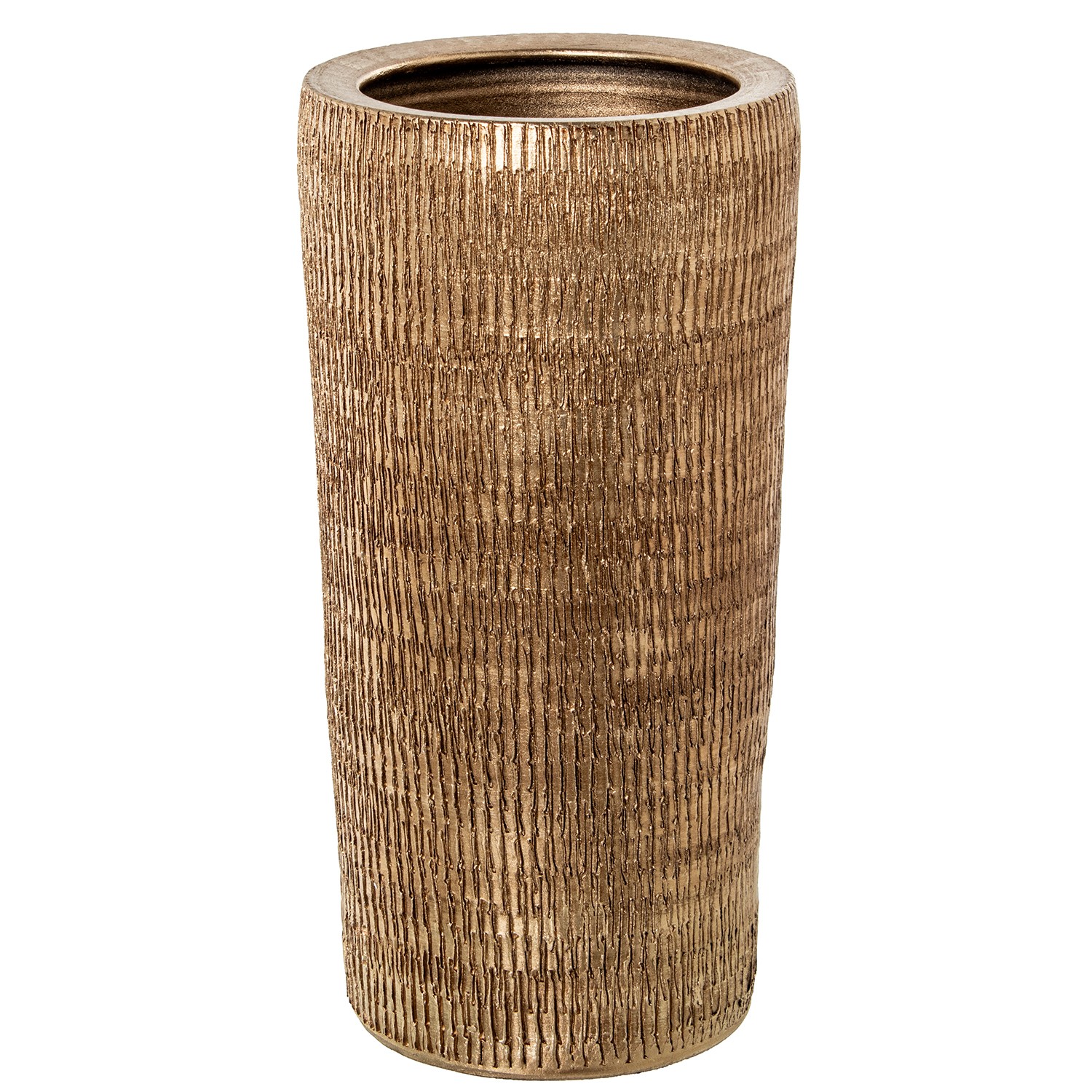 PARAGÜERO CERÁMICA ORO RAYADO FORMA BAMBÚ