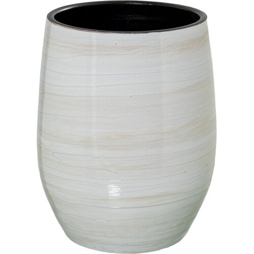 JARRÓN CERÁMICA 40CM BLANCO/BE RUGOSO