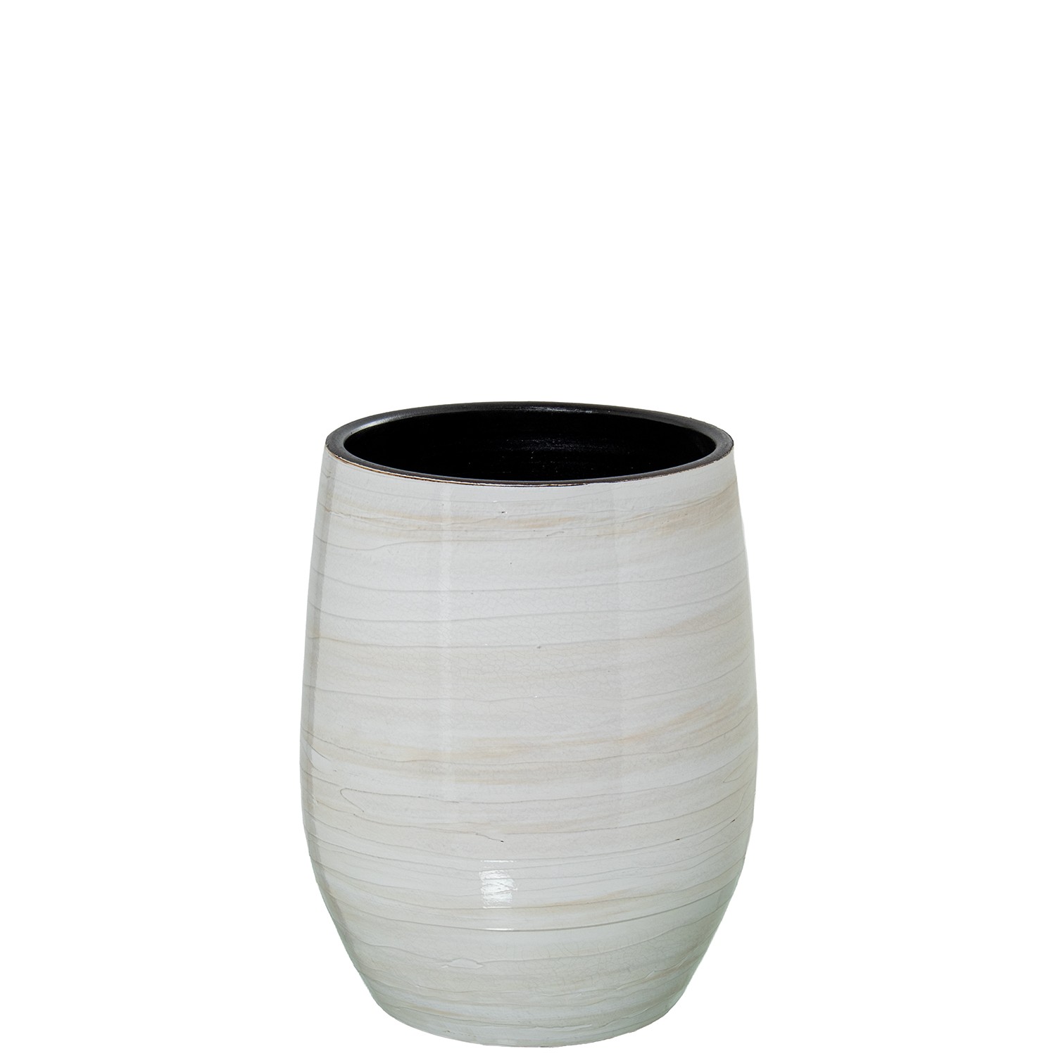 JARRÓN CERÁMICA 40CM BLANCO/BE RUGOSO