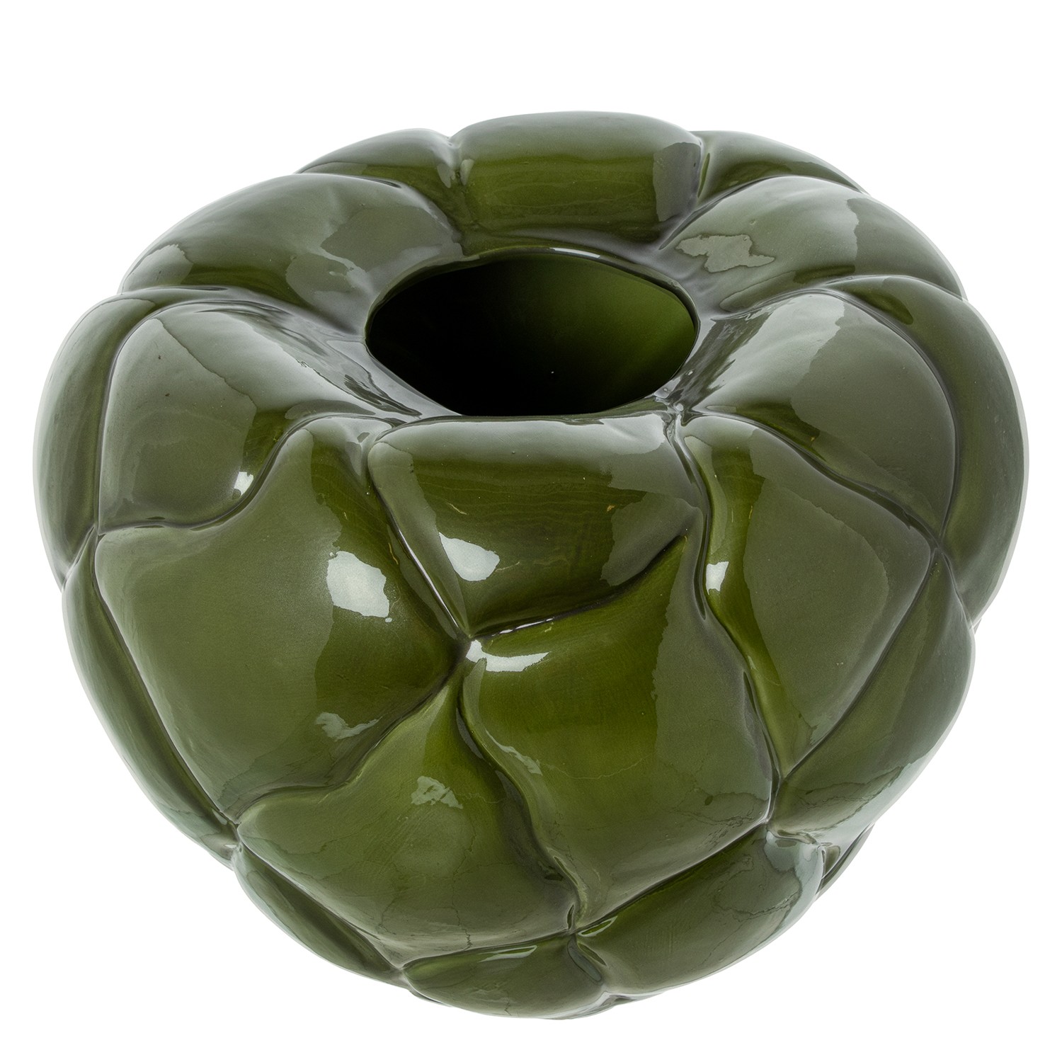 JARRÓN CERÁMICA 41X33CM VERDELLO
