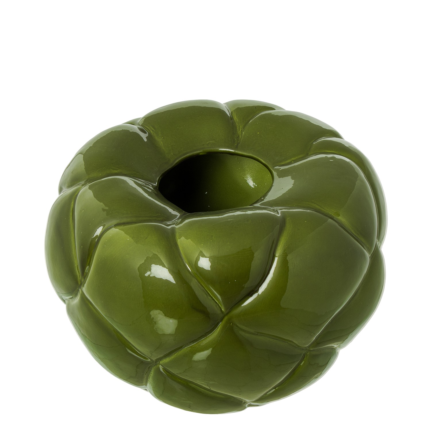 JARRÓN CERÁMICA 30X27CM VERDEBRILLO