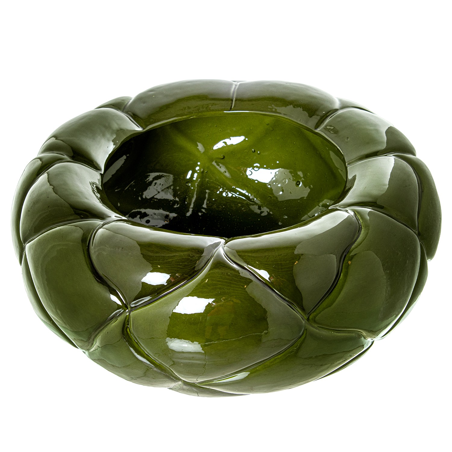 CENTRO CERÁMICA ø42CM VERDE BRBRILLO