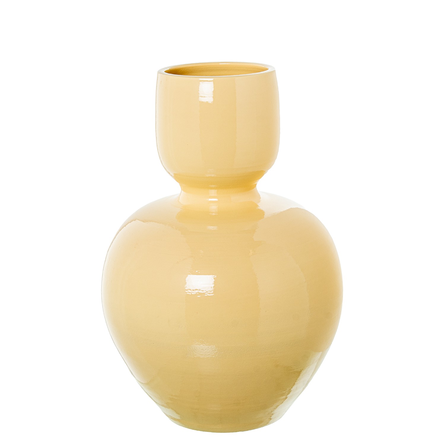 JARRÓN CERÁMICA 50CM CREMA BRILLO