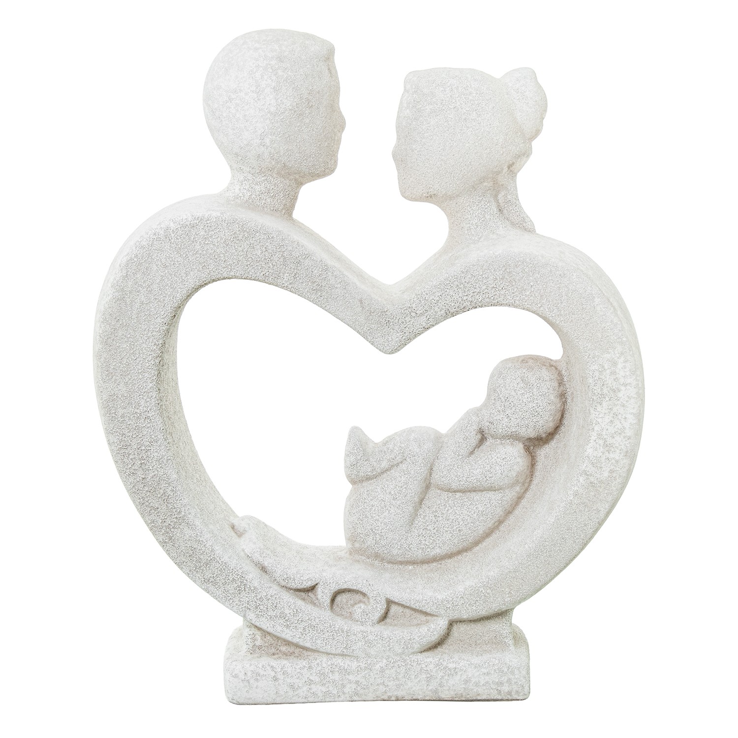 FIGURA CERAMICA FAMILIA CORAZOEBE GRIS ARENA