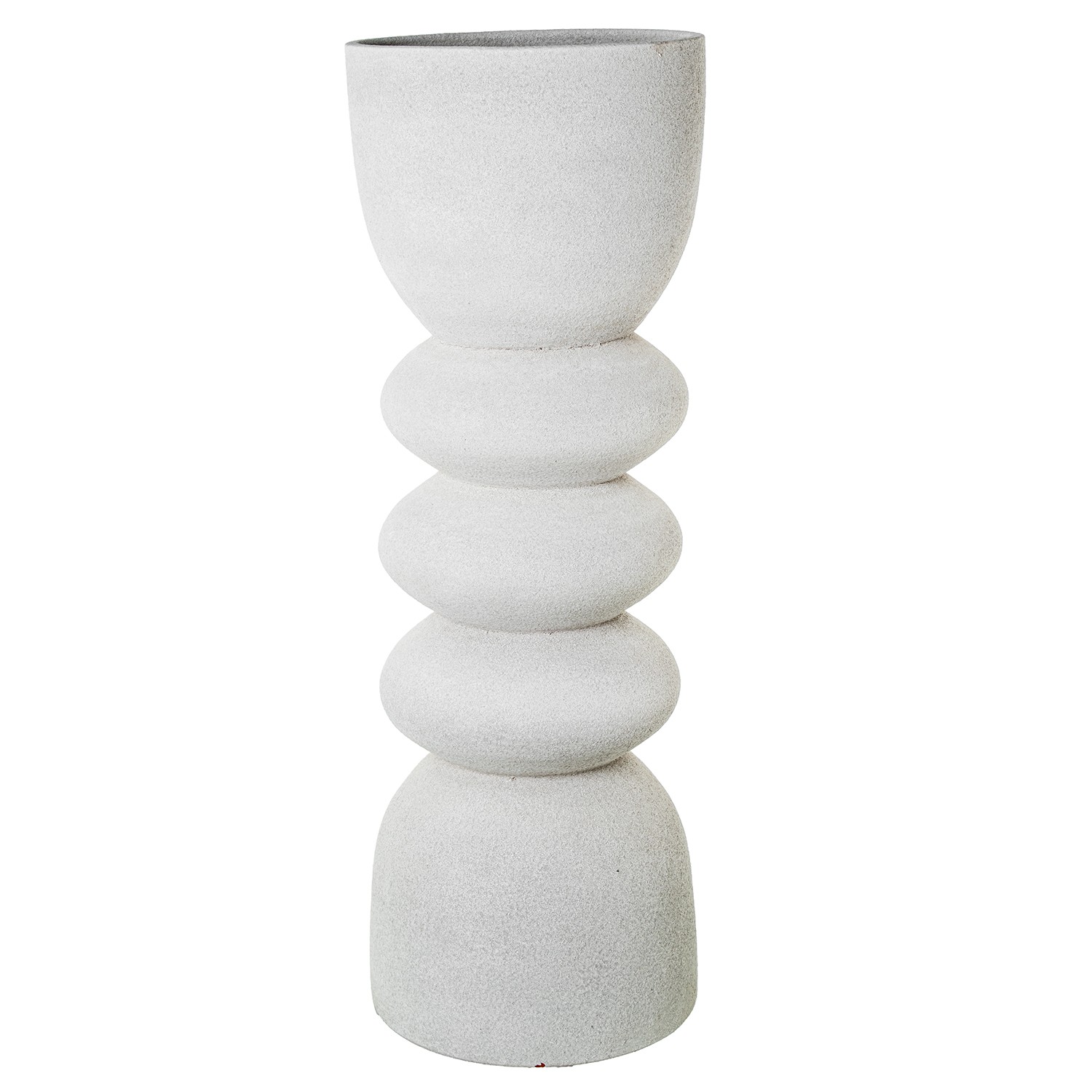 MACETERO ALTO CERÁMICA 80CM GRN GRIS ARENA