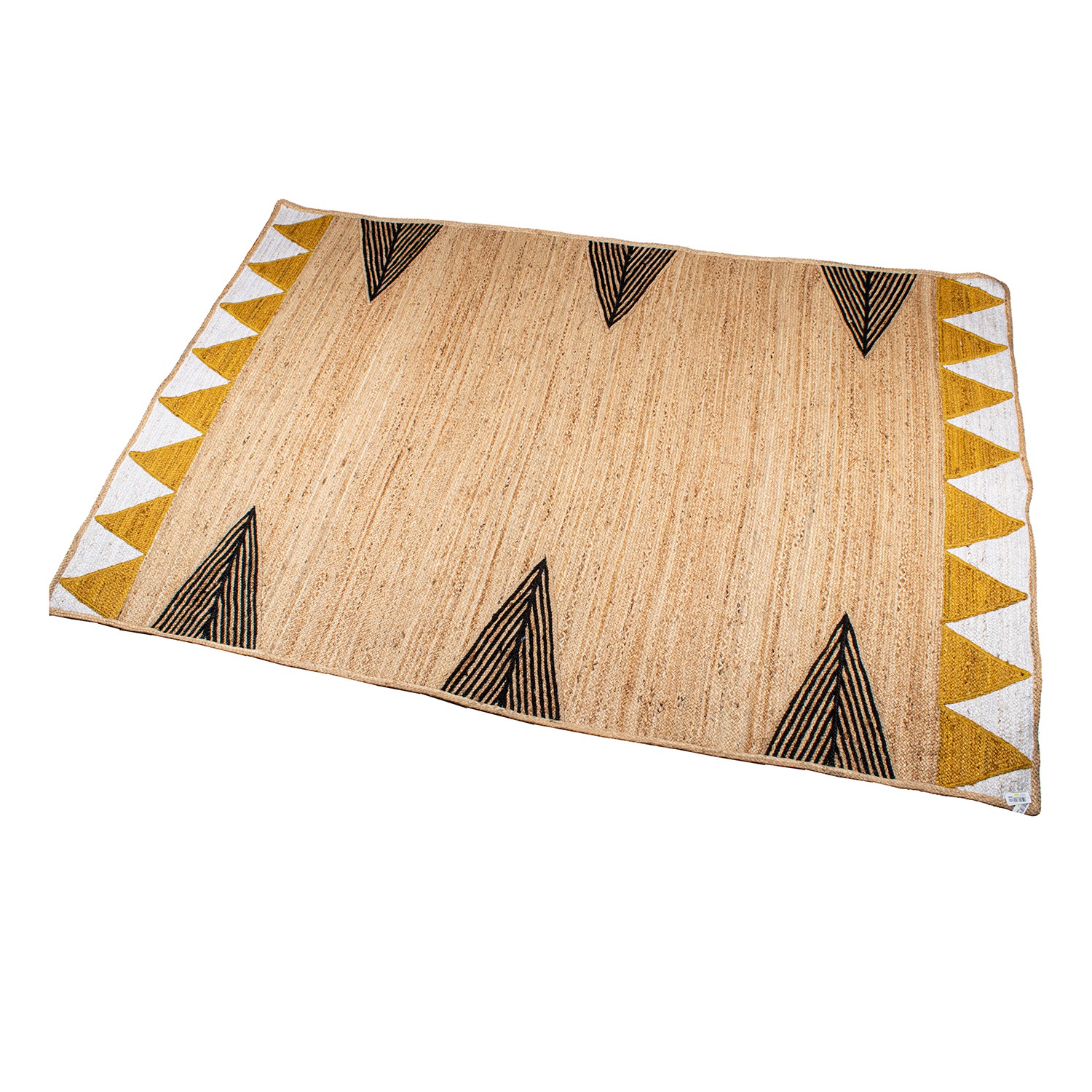 ALFOMBRA YUTE 160X230CM NATURADA TRIÁNGULOS
