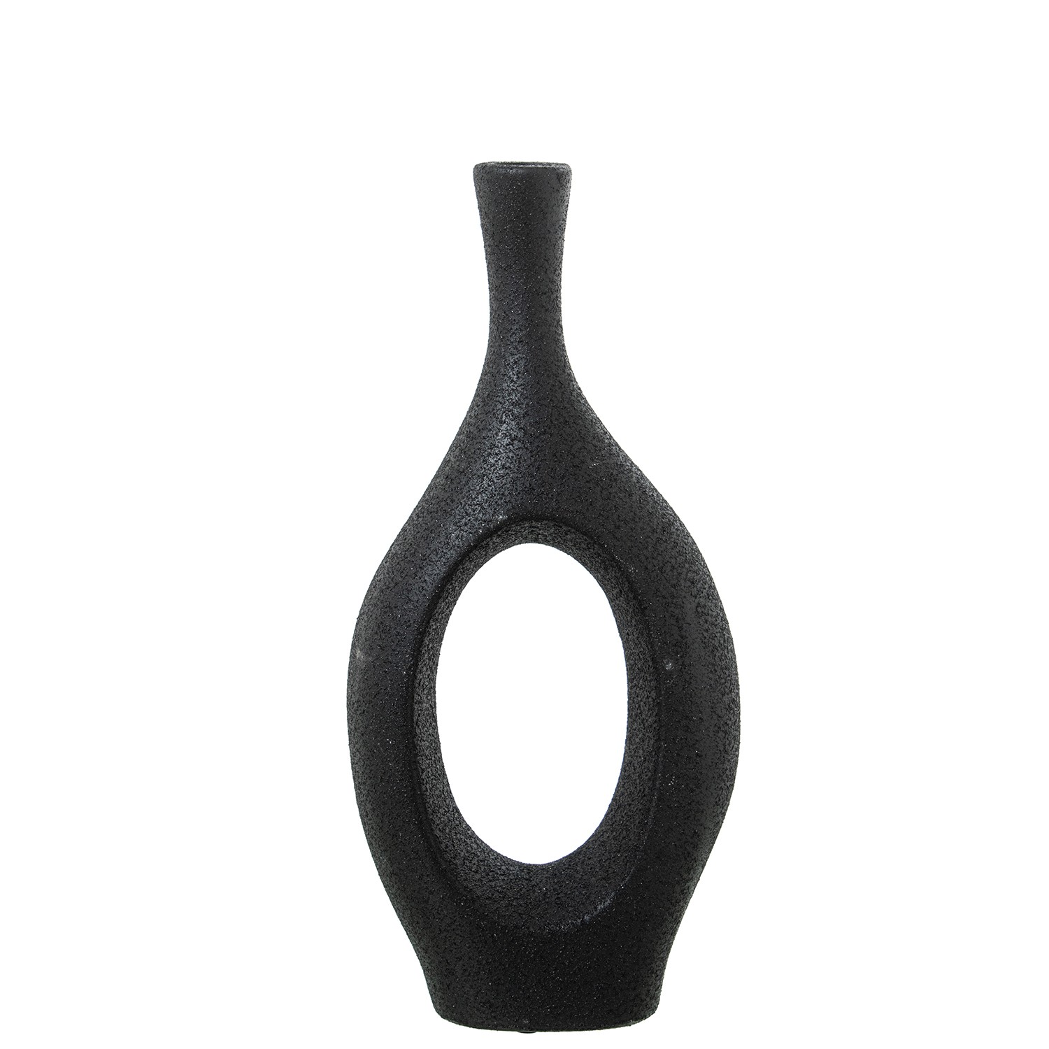 JARRÓN CERÁMICA 33CM NEGRO