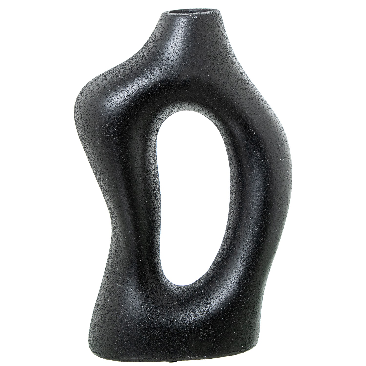 JARRÓN CERÁMICA 25CM NEGRO