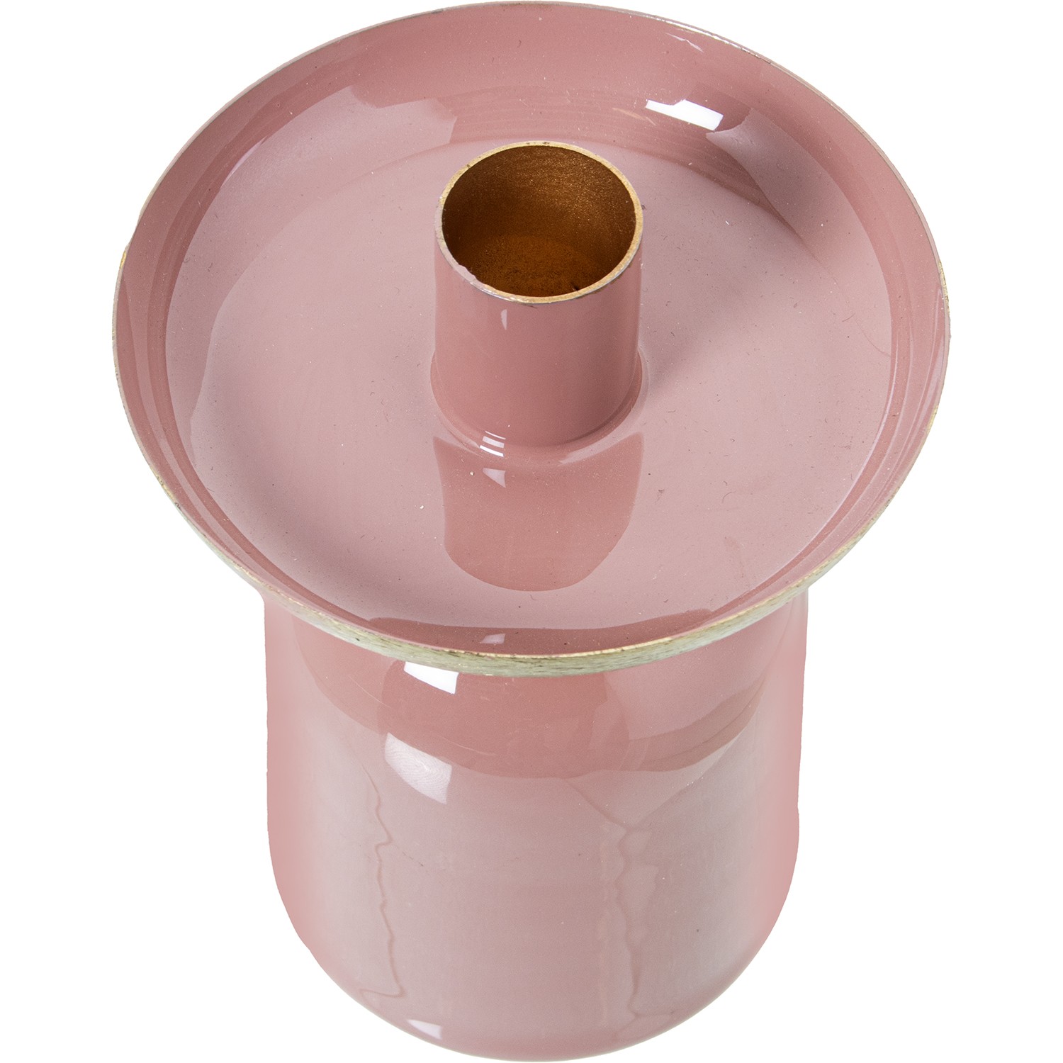 PALMATORIA METAL ESMALTADO ROSA/DORADO