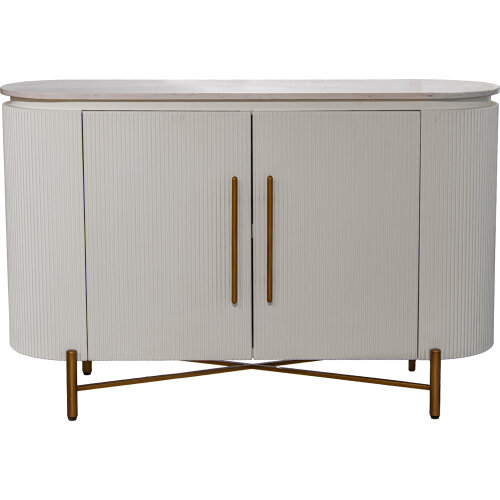MUEBLE ENTRADA MADERA DM BLANCMERA MÁRMOL 4 PUERTAS