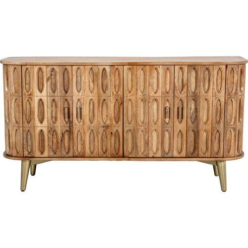 APARADOR MADERA MANGO 4 PUERTACURO 4 PUERTAS PATAS METAL HIE