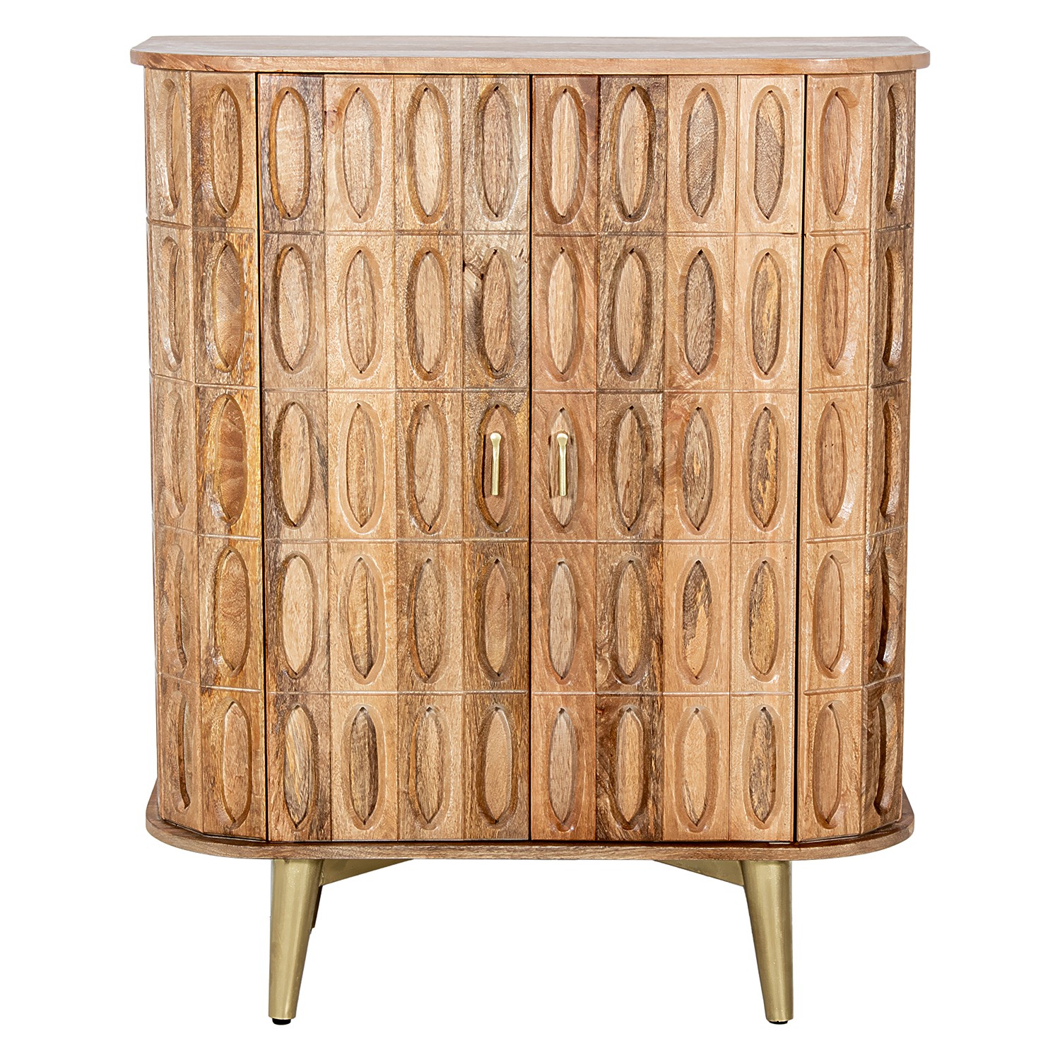 MUEBLE ENTRADA MADERA MANGO 2S PATAS METAL DORADO