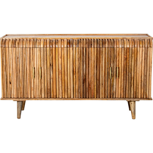 APARADOR MADERA MANGO 4 PUERTAMÁRMOL +2 PUERTAS, PATAS METAL