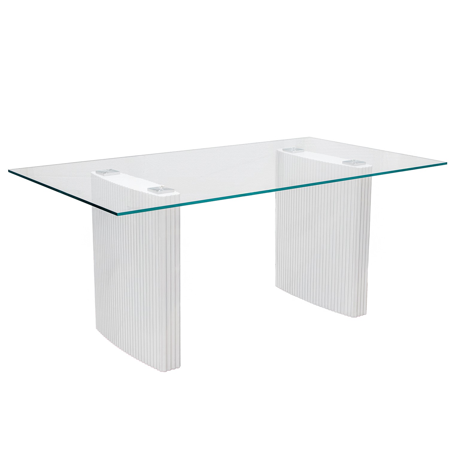 MESA COMEDOR CRISTAL PATAS MADUERTAS +91232