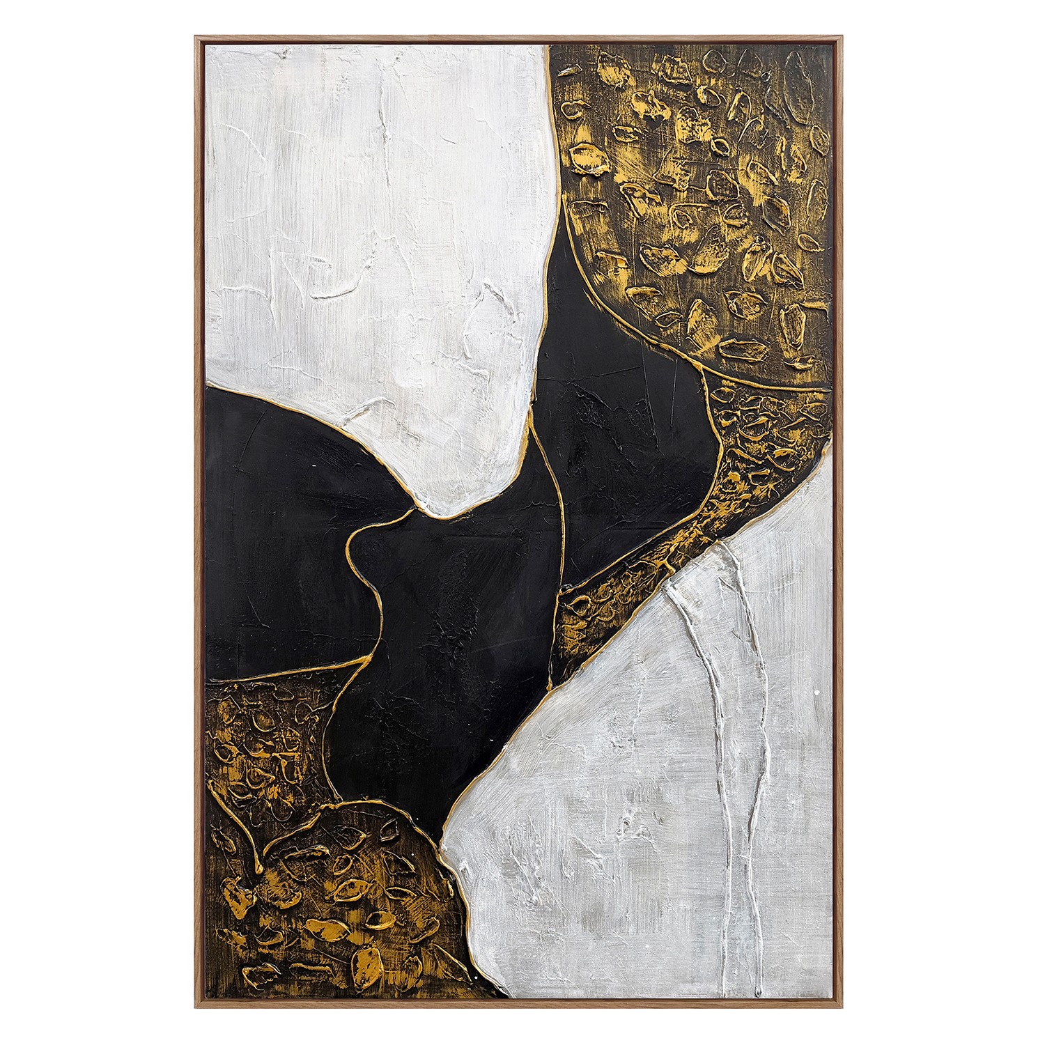 CUADRO LIENZO 80X120CM MARCO MADERA FIGURAS 40% PINT. A MANO
