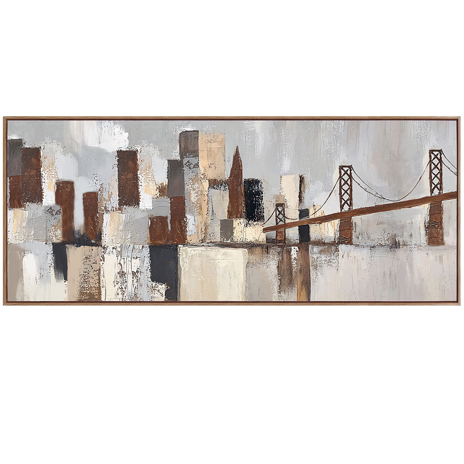 CUADRO LIENZO 150X60CM MARCO MCTO 40% PINTADO A MANO