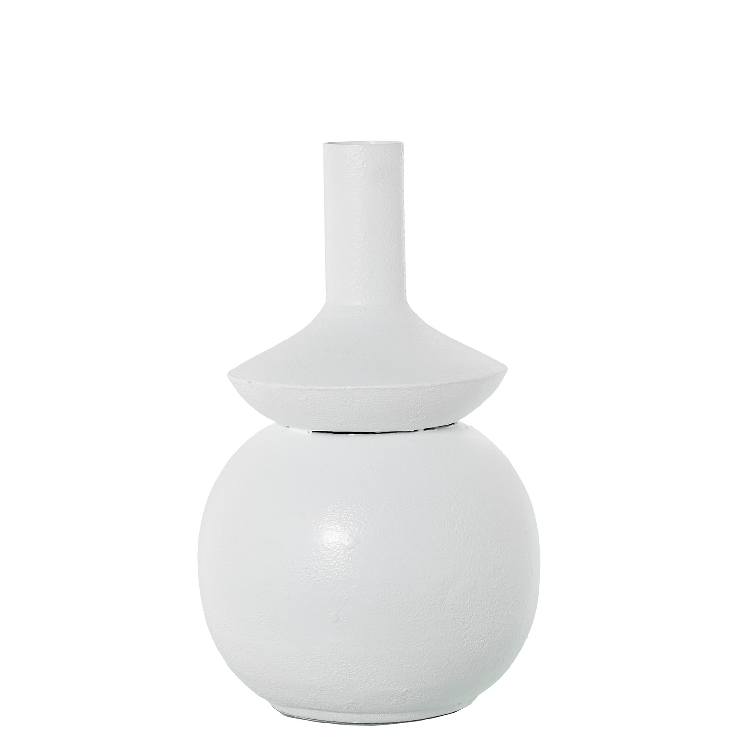 JARRÓN METAL HIERRO BLANCO
