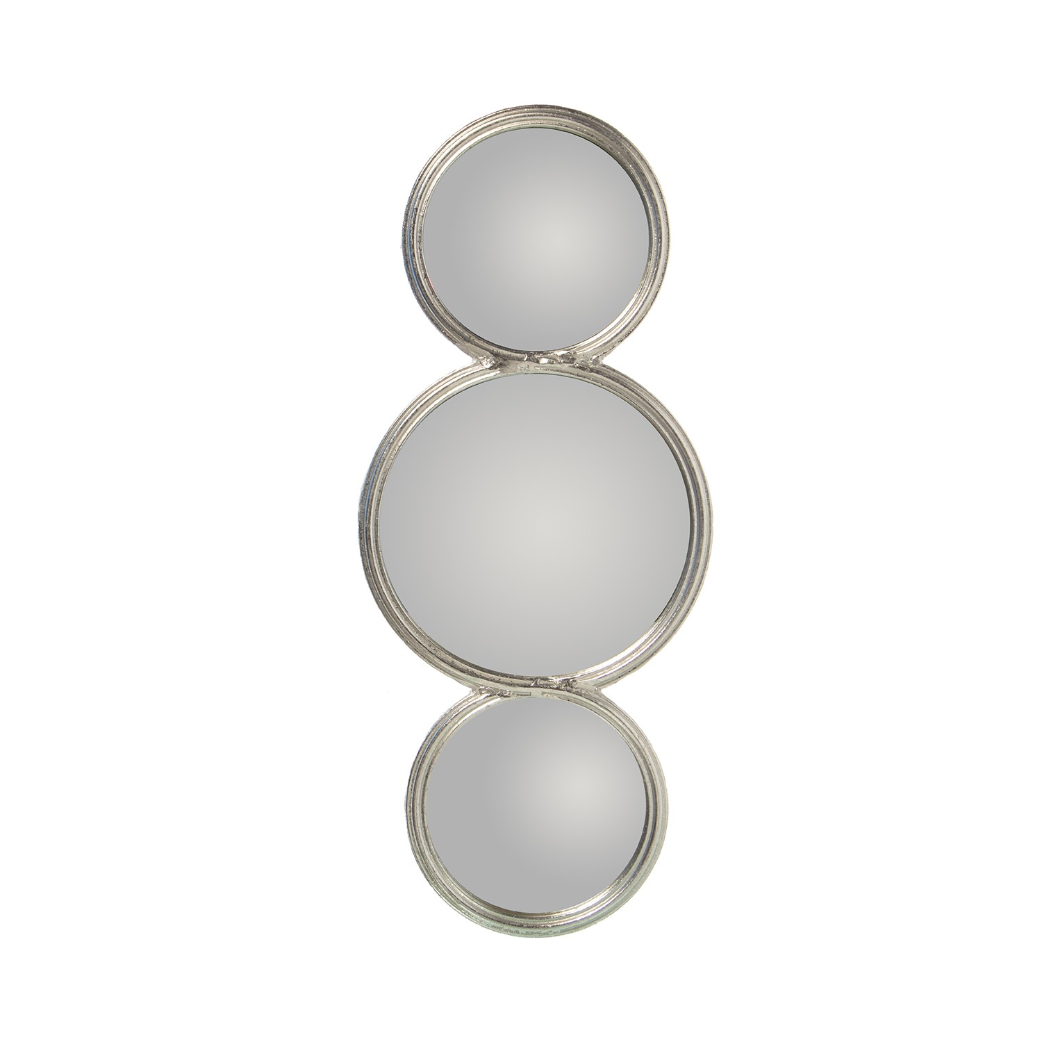 ESPEJO PARED METAL PLATEADO 3CIRCULOS, HIERRO