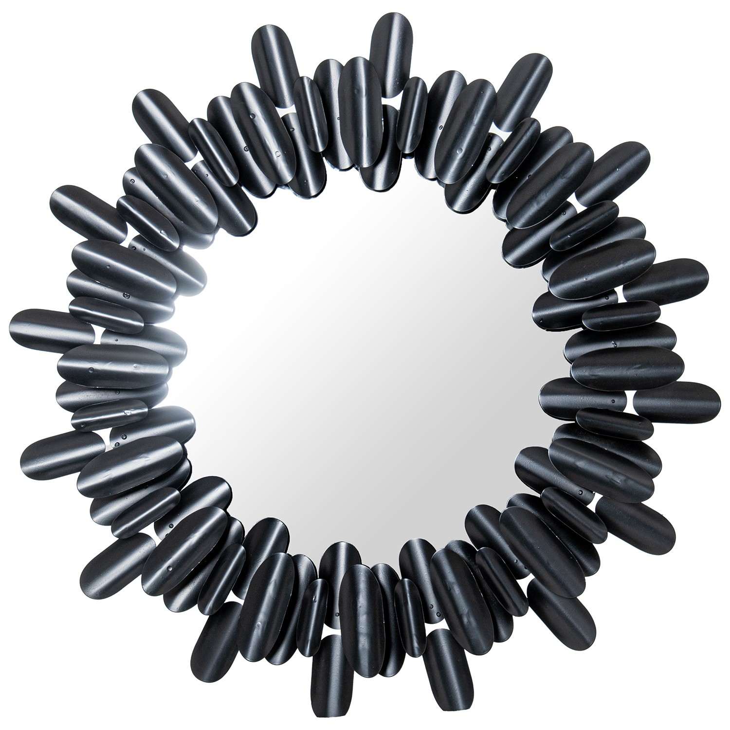 ESPEJO METAL 82CM NEGRO REDOND