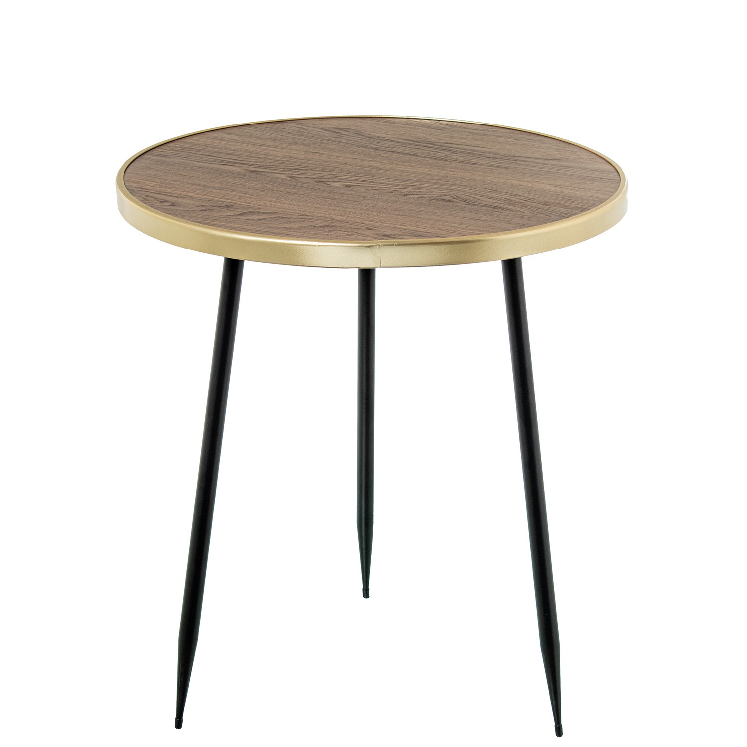 MESA AUXILIAR MADERA NOGAL BOR/PATAS METAL NEGRO