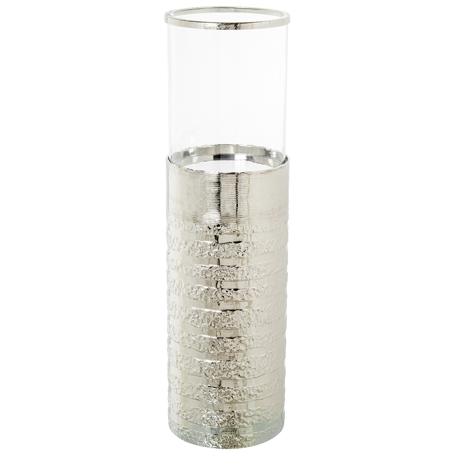 PORTAVELAS ALUMINIO PLATEADO YRISTAL