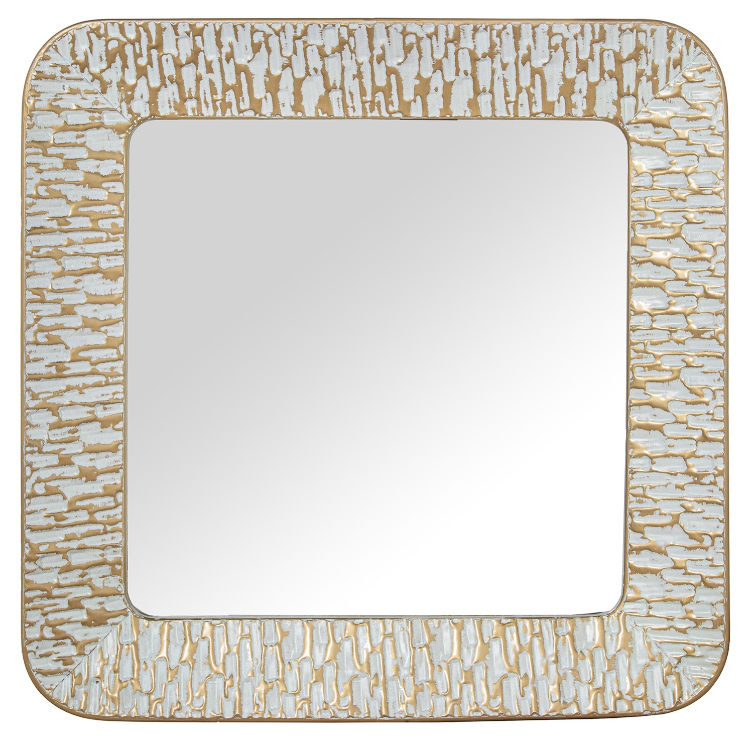 ESPEJO METAL BLANCO/ORO