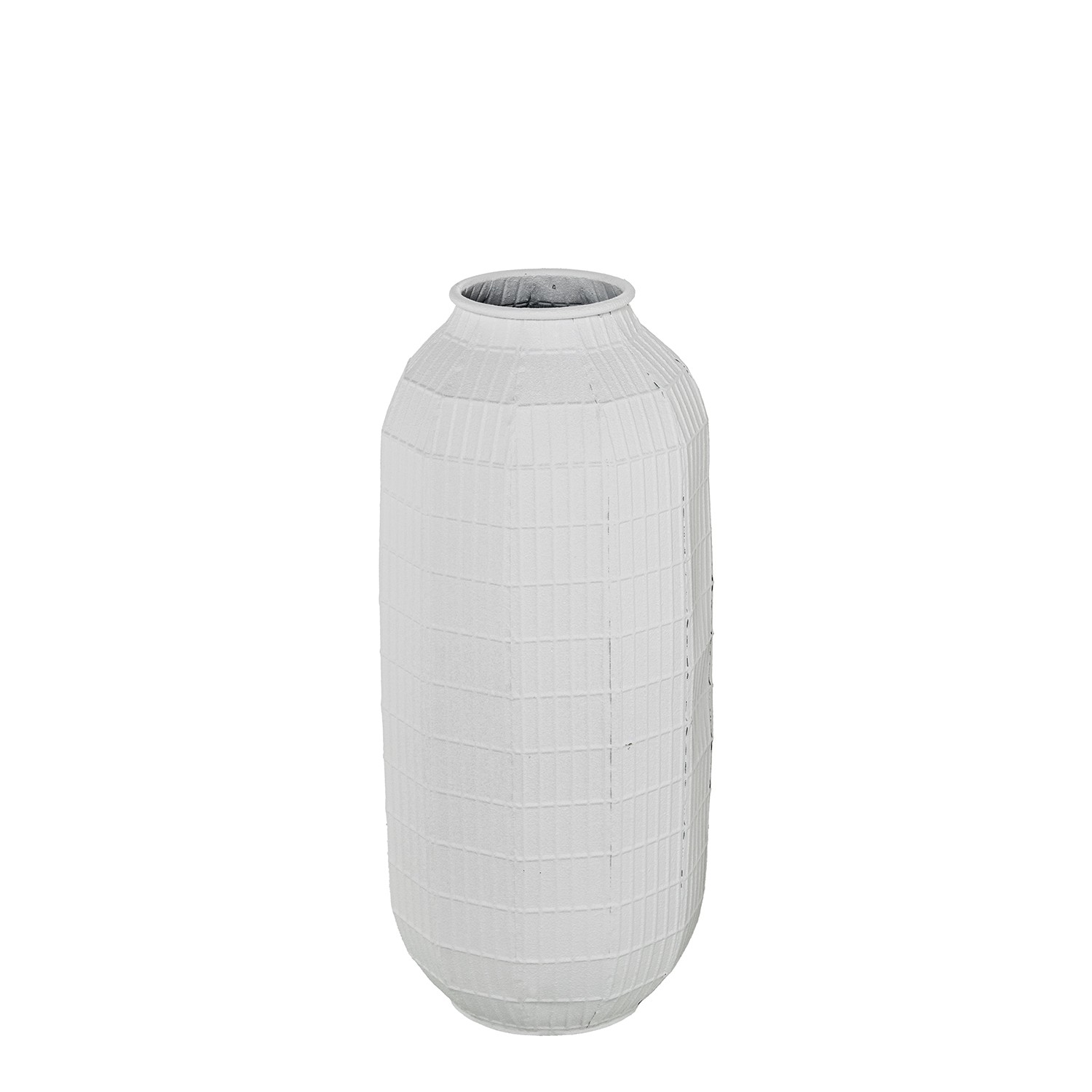 JARRÓN METAL BLANCO