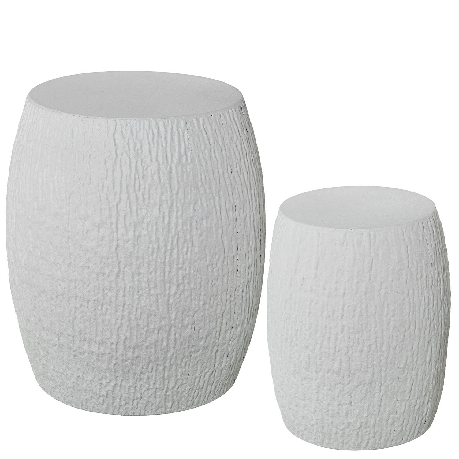 SET 2 PEDESTALES METAL BLANCO