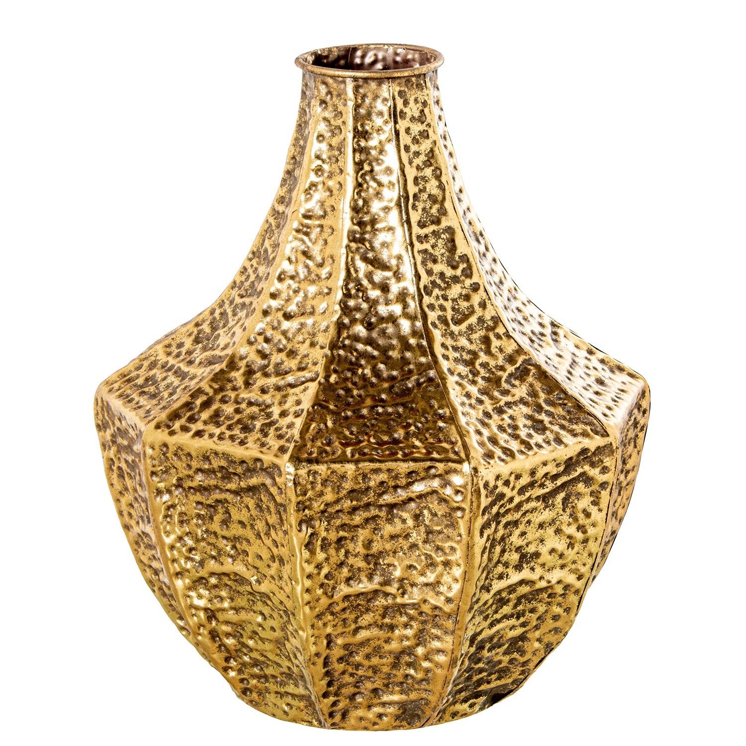 JARRÓN METAL DORADO