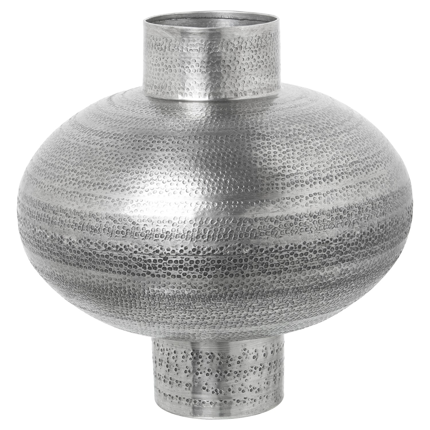 JARRÓN ALUMINIO TALLADO PLATAENVEJECIDA