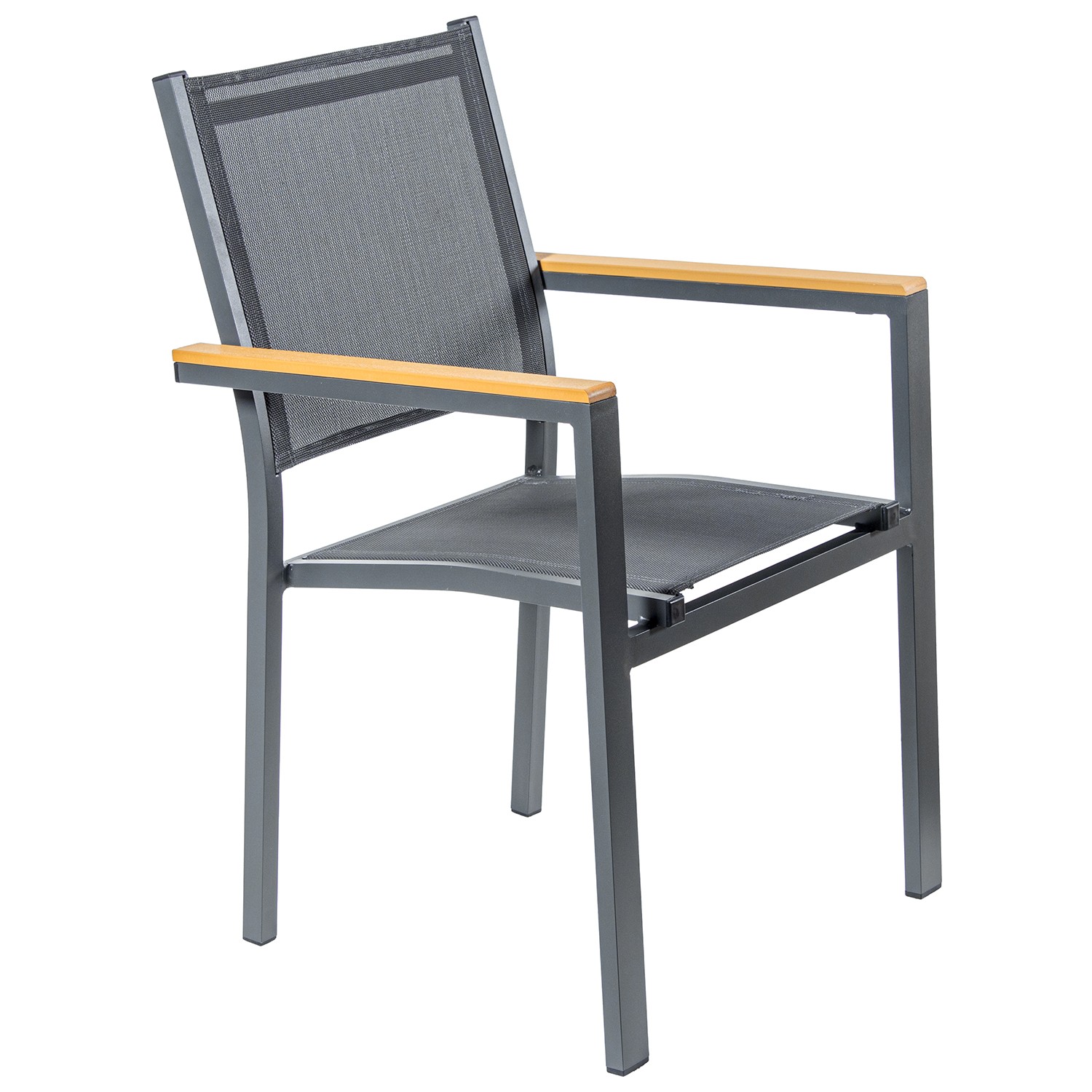 SILLA ALUMINIO/TEXTILENO ANTRAA C/APOYABRAZOS MADERA PLASTIC