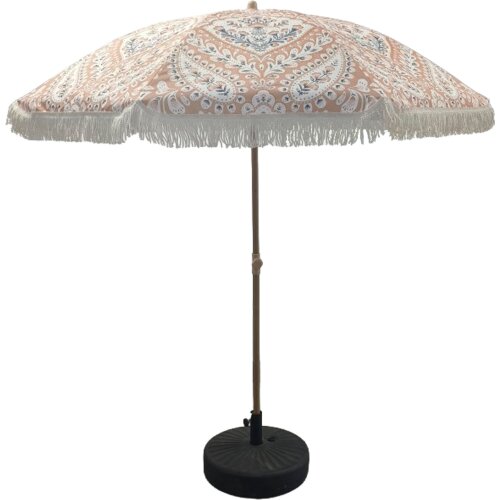 PARASOL ACERO/POLIÉSTER CON FLECOS, INCLINABLE, BASE NO INCL