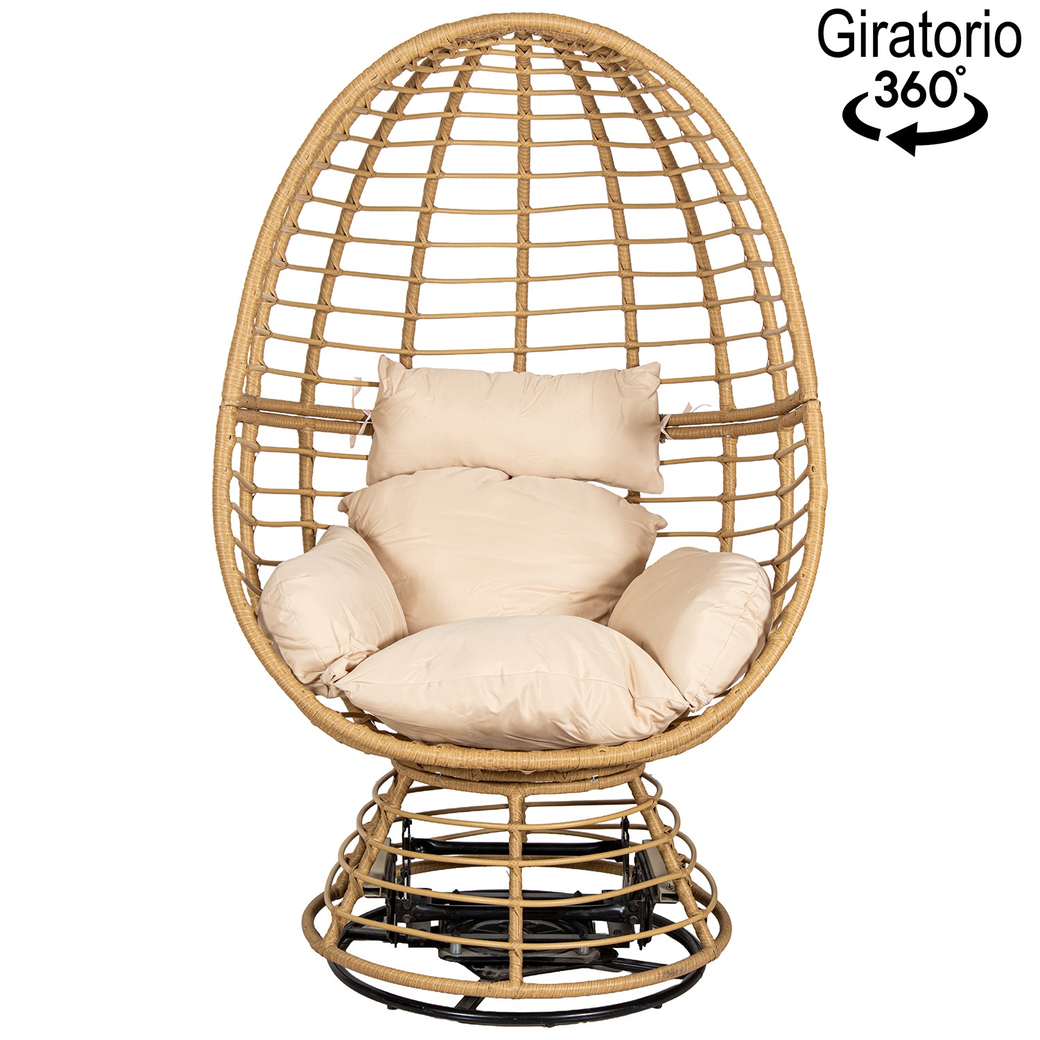 SILLÓN METAL MIMBRE GIRATORIOREMA +95093+95094+95095