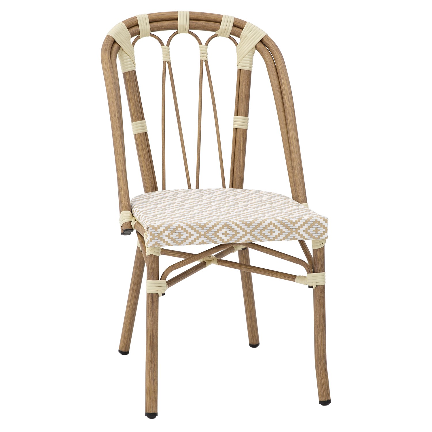 SILLA EXTERIOR ALUMINIO/TEXTILENE NATURAL