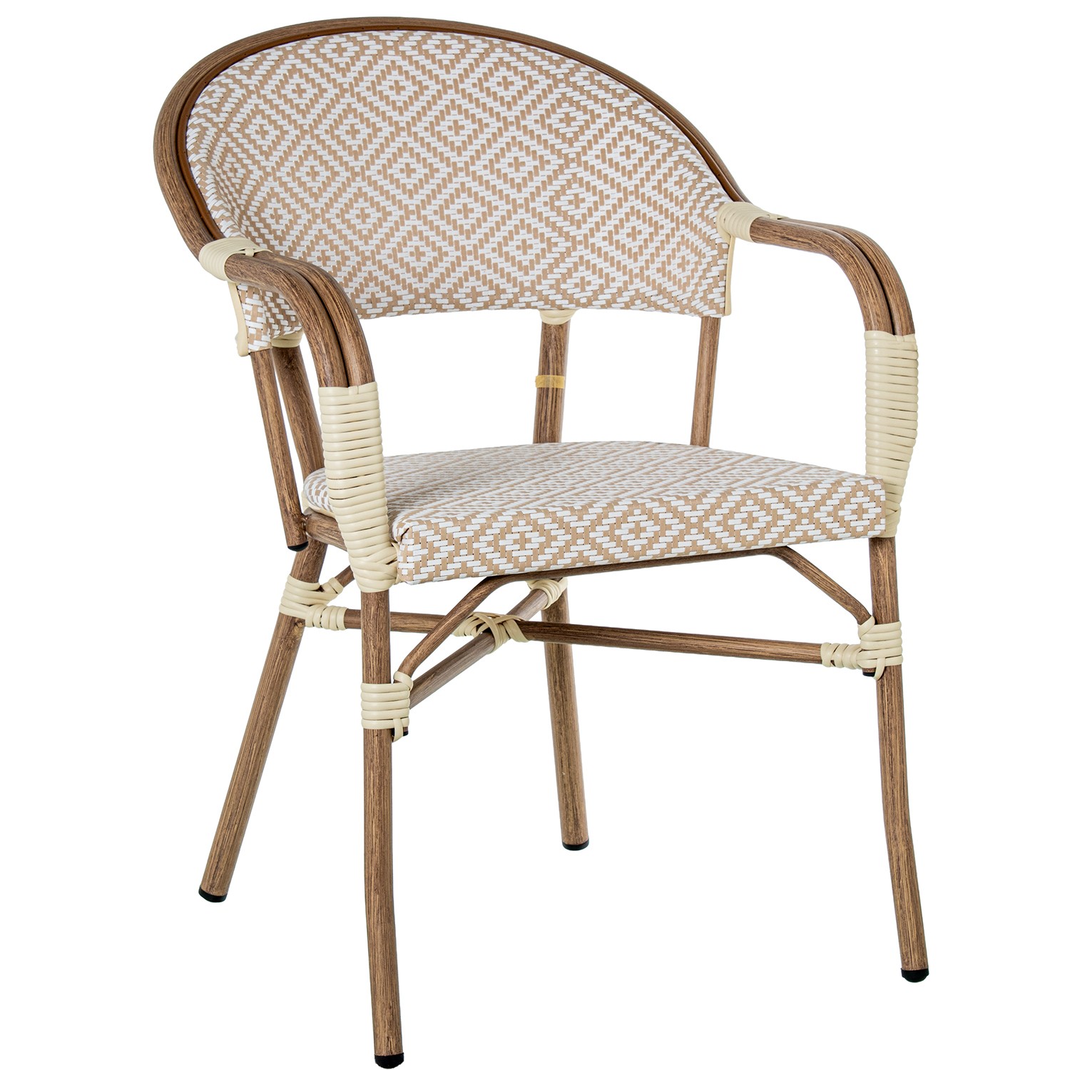 SILLA EXTERIOR ALUMINIO/TEXTILENE ROMBOS BEIGE