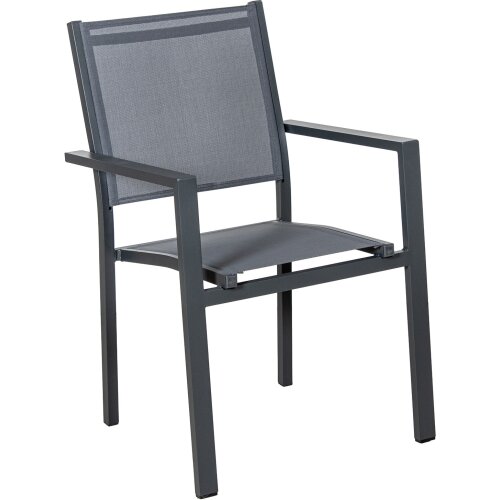 SILLA ALUMINIO TEXTILENO ANTRAO GRIS APILABLE