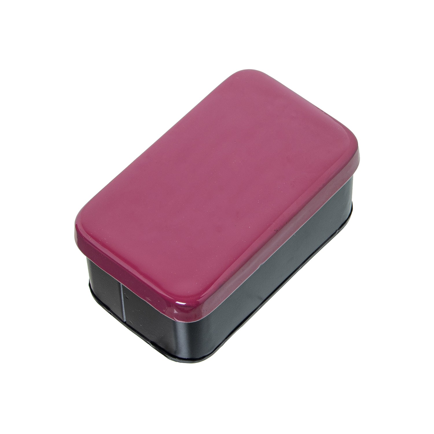 CAJA METAL ESMALTADO ROSA OSCURO