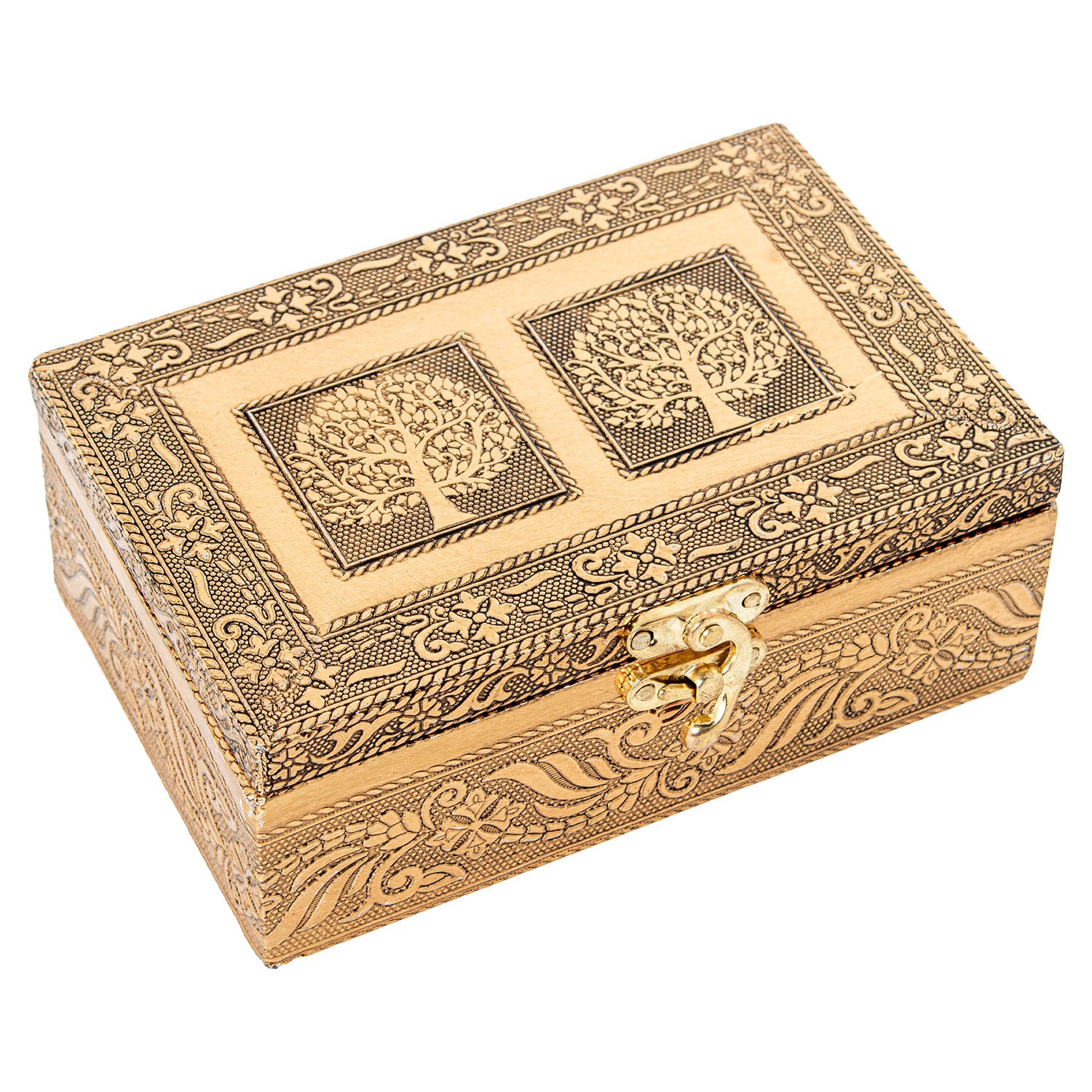 JOYERO METAL DORADO ÁRBOL DE LECO. ARABESCOS