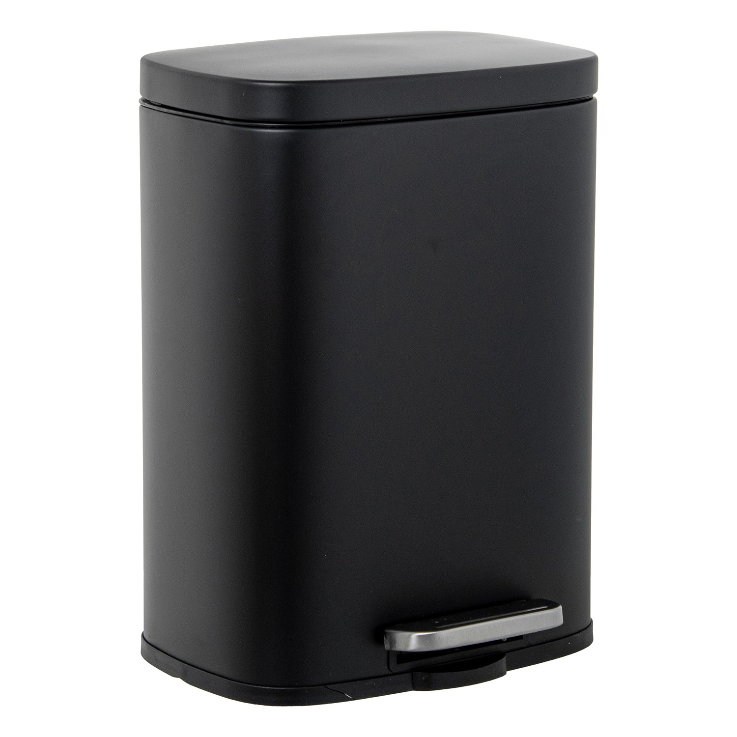 PAPELERA ACERO INOXIDABLE 12L.C/PEDAL NEGRA