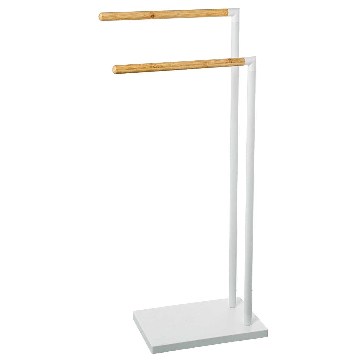 TOALLERO PIE METAL/MADERA BLAN/SOPORTE ACERO (VENTOSA)