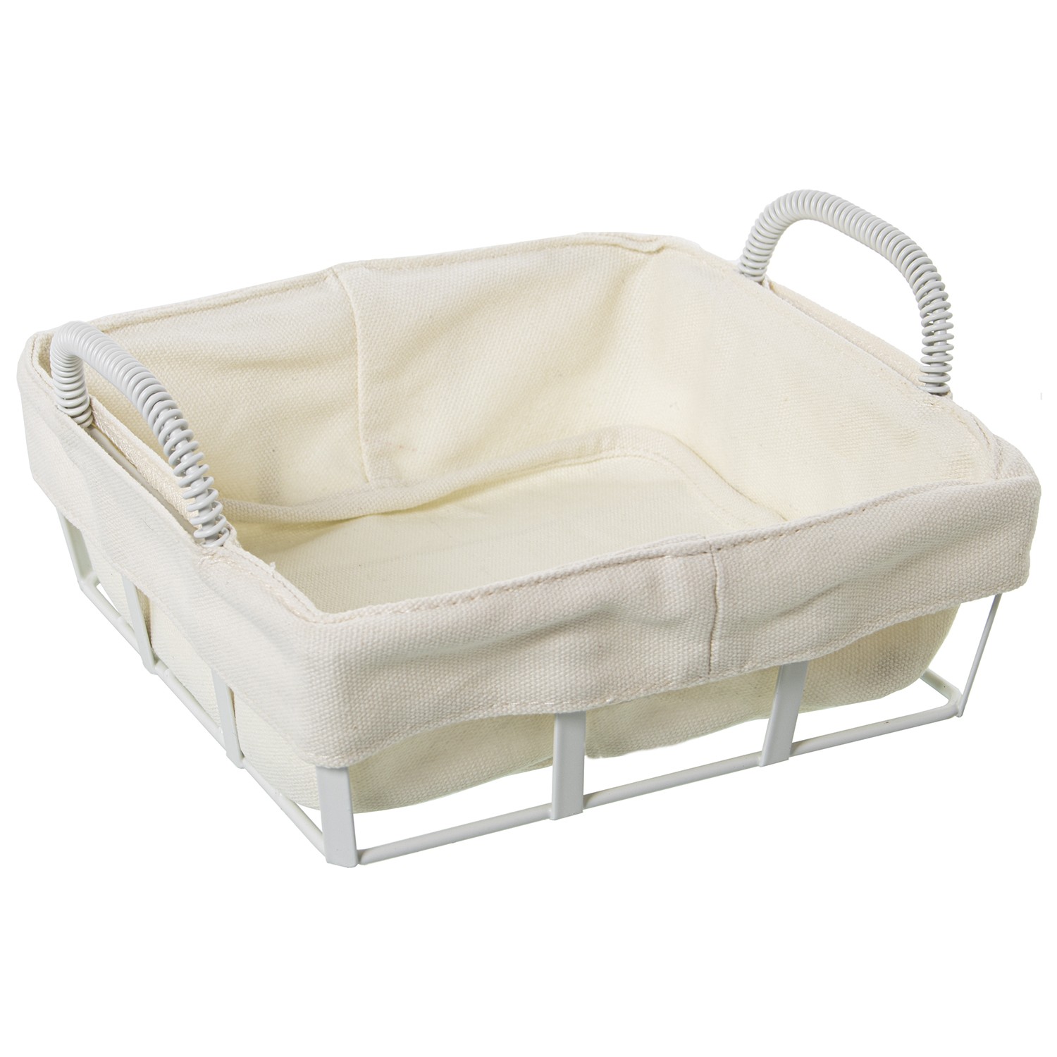 CESTA PAN C/TELA METAL BLANCO,
