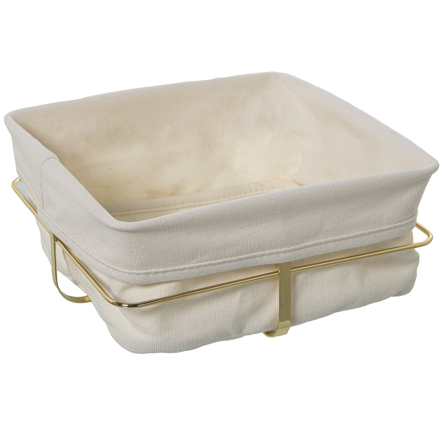 CESTA PAN C/TELA METAL DORADO TELA:95% ALGODÓN+5% POLIÉSTE
